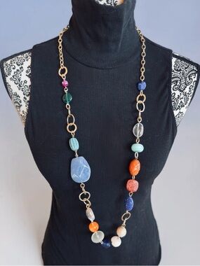 CHICO’S Long Chain Station Necklace.